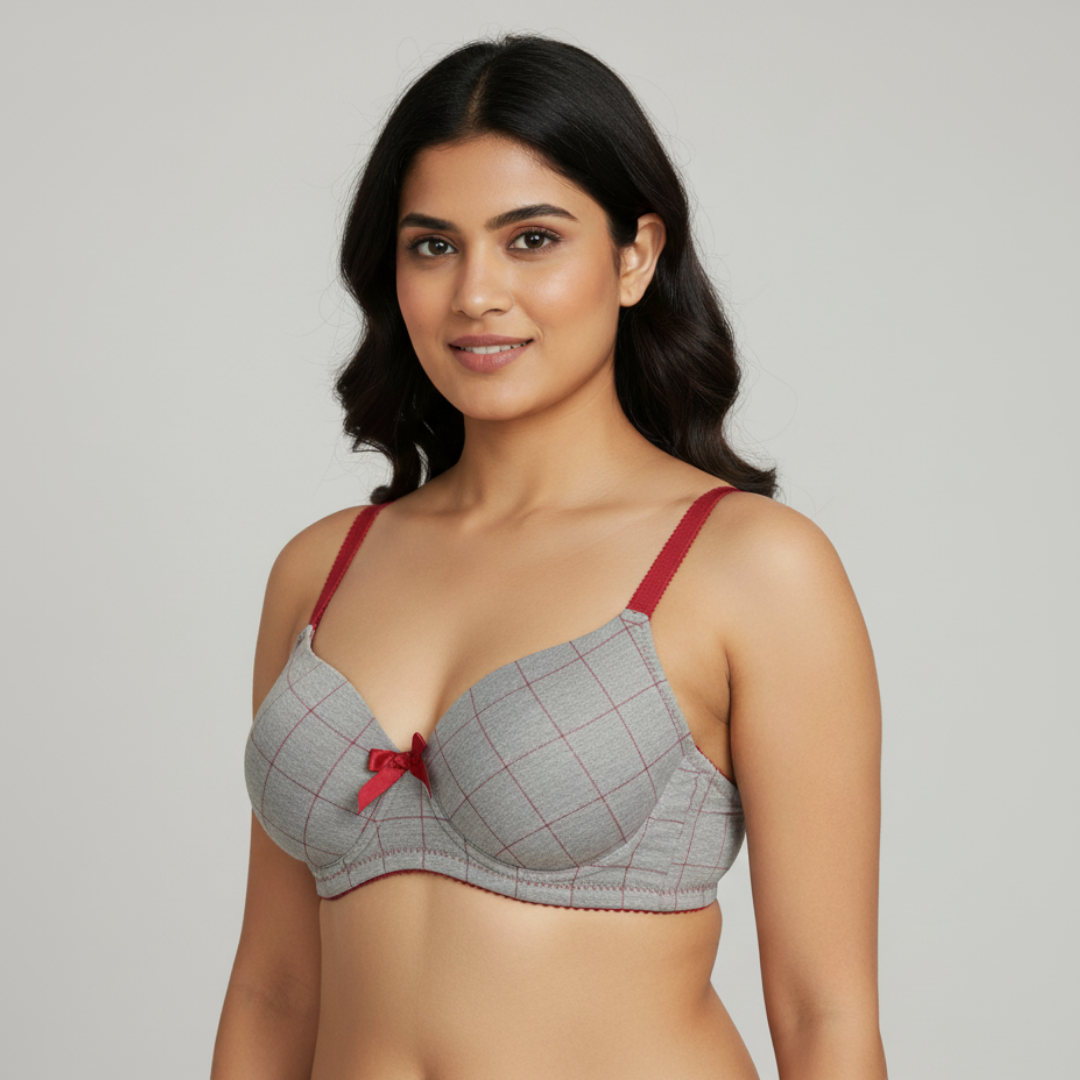 CHECKS UNDERWIRED SEAMLESS BRA