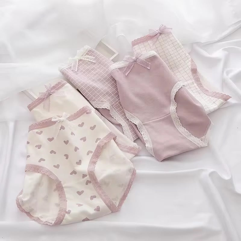 LILAC HEART COTTON PANTY (Pack of 2/3/5)