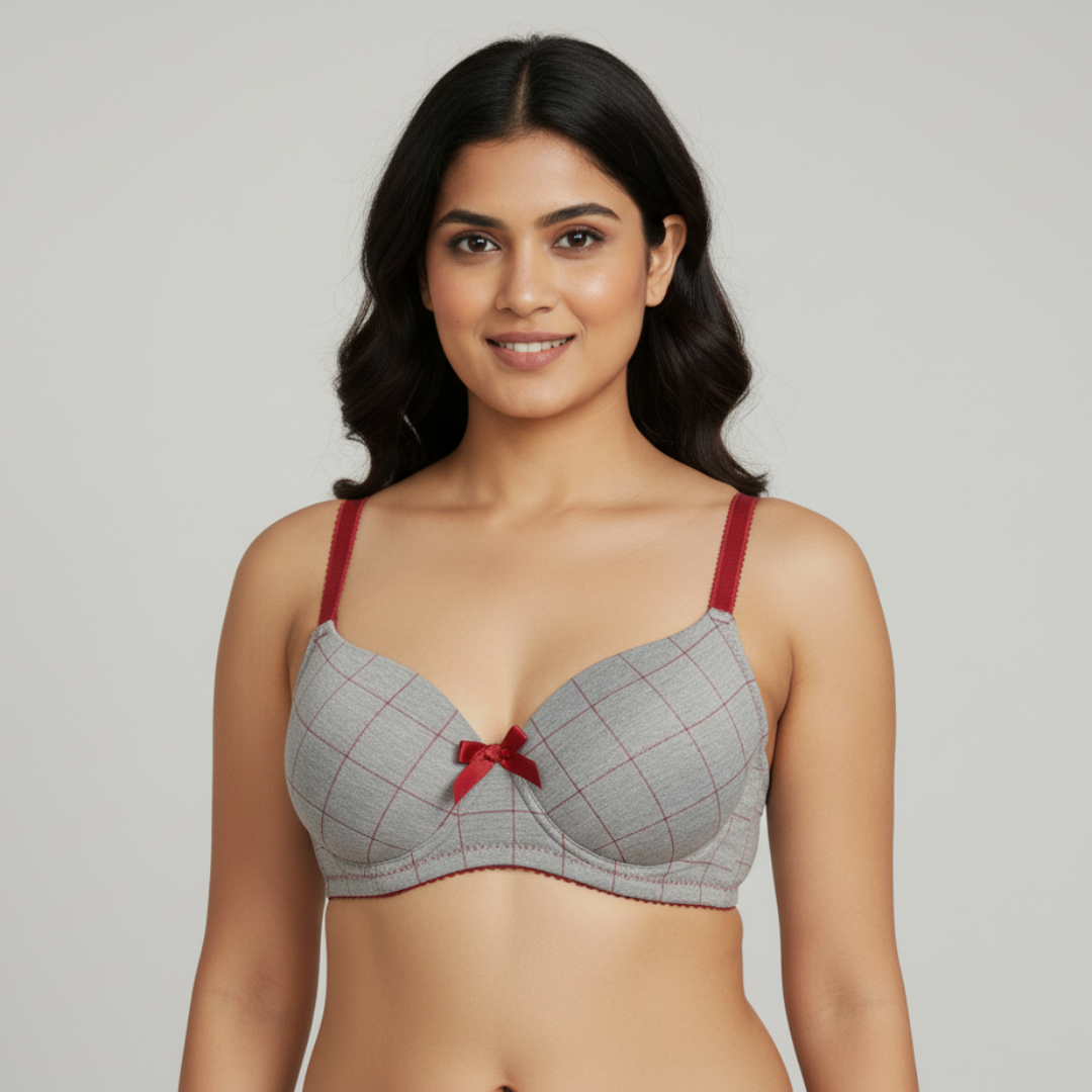 CHECKS UNDERWIRED SEAMLESS BRA