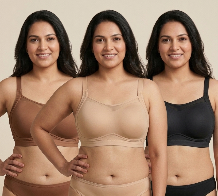 COMBO OF 3 EVA SEAMLESS MINIMISER BRA