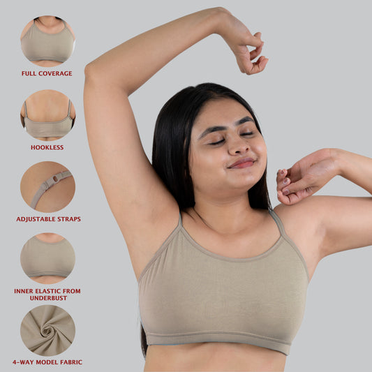 CHERRY THIN ADJUSTABLE STRAPS SLIP ON SPORTS BRA (A/B/C cup)