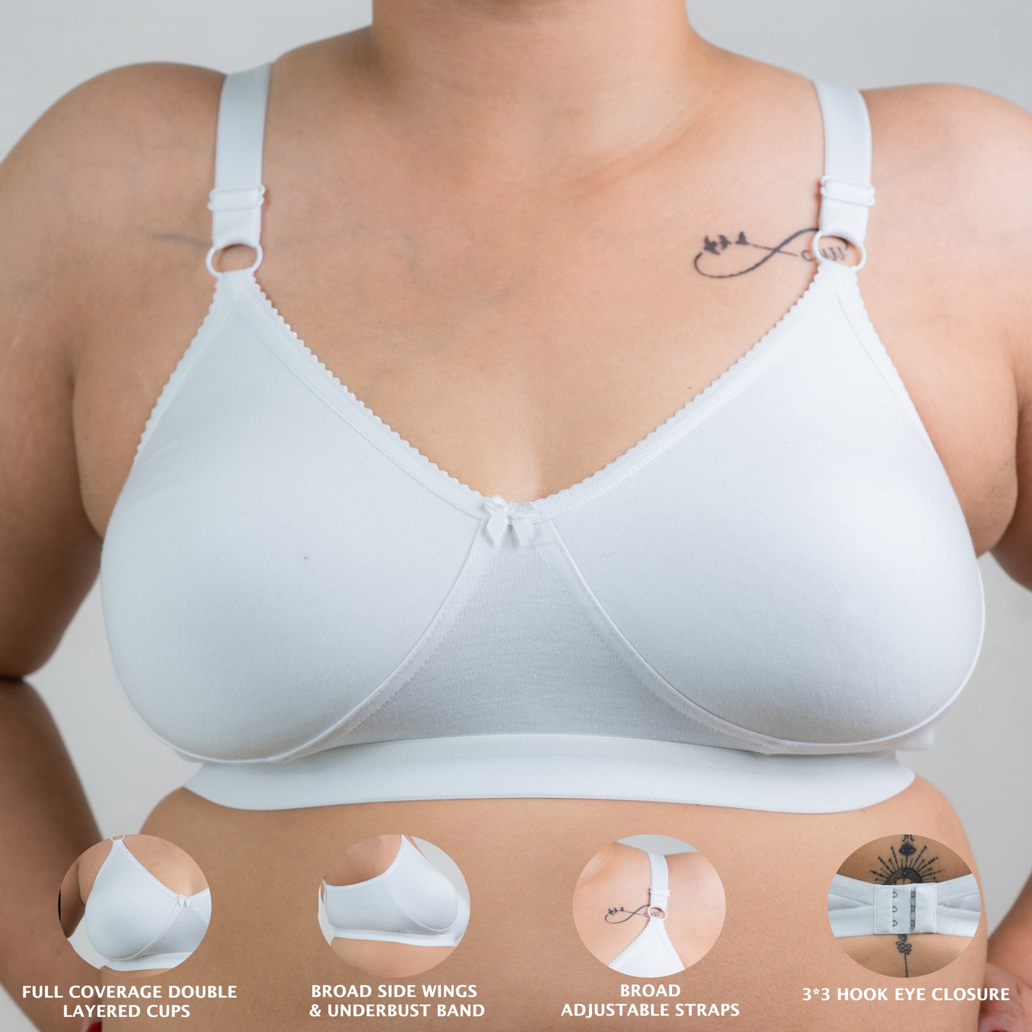COMBO OF 3 NON PADDED BRAS + 2 PADDED BRAS! (D CUP)