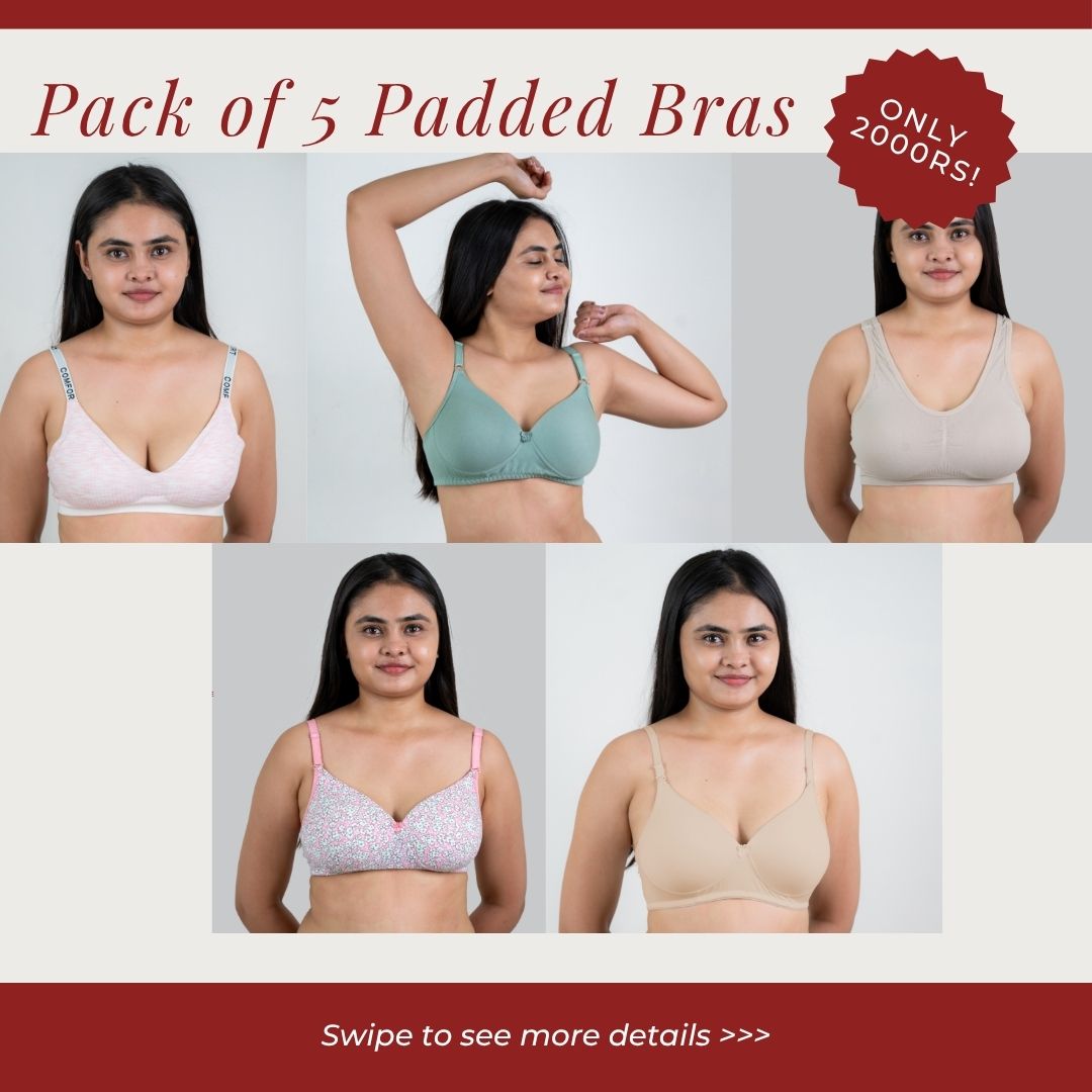 COMBO OF 5 PADDED BRAS!