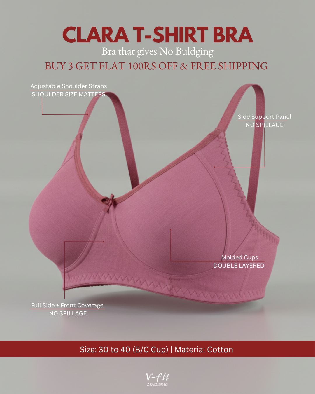 CLARA TSHIRT BRA (B/C cup)