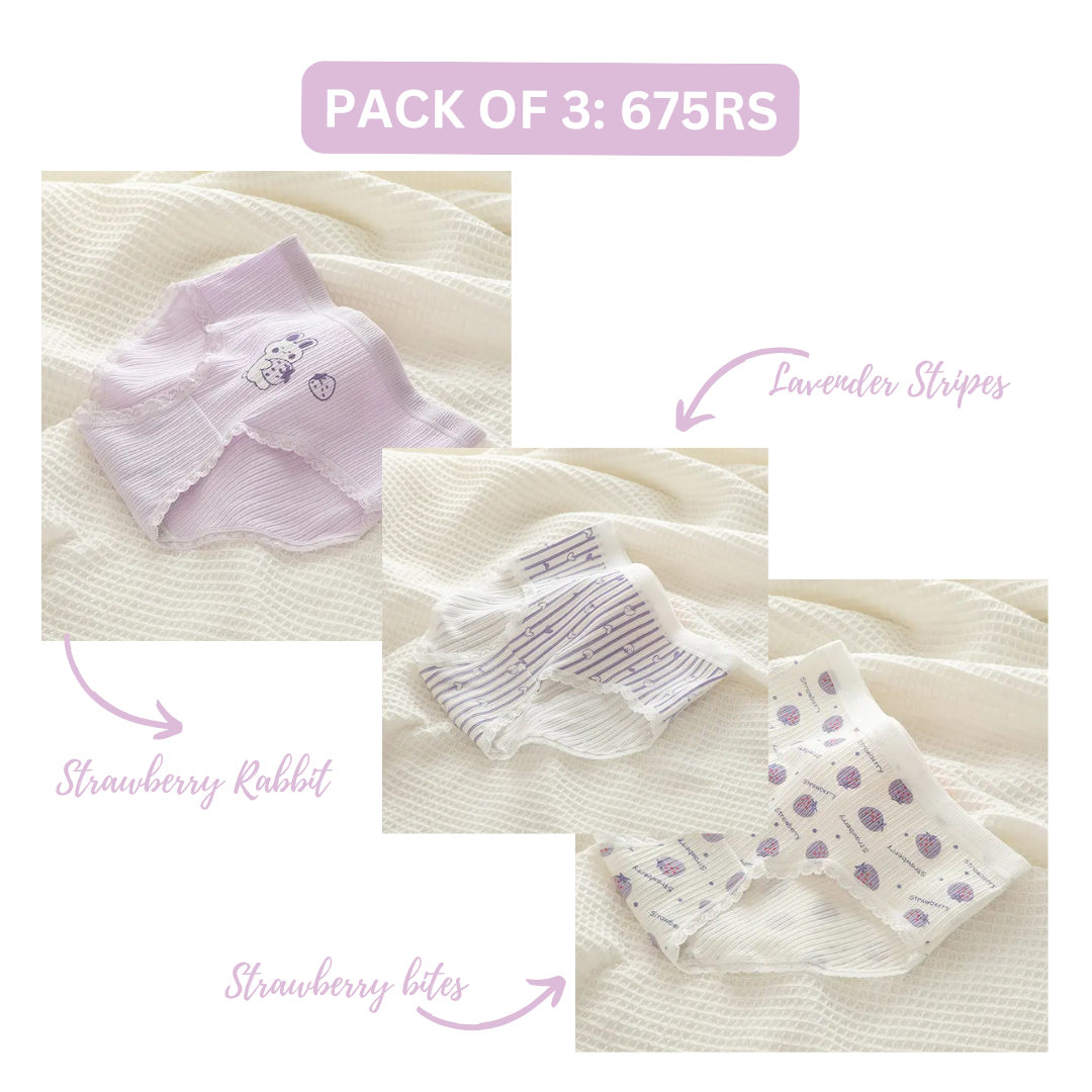 STRAWBERRY COTTON PANTY (Pack of 2/3/5)