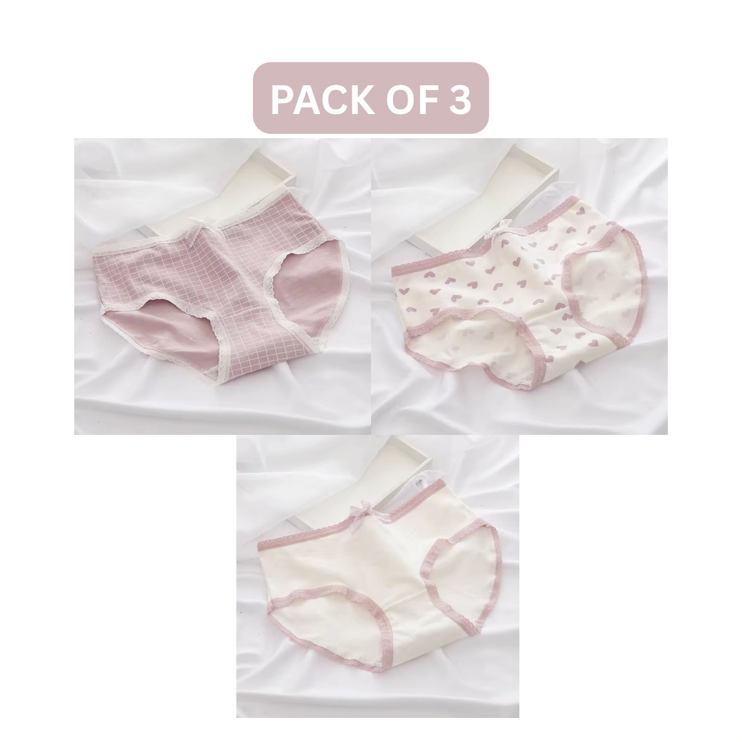 LILAC HEART COTTON PANTY (Pack of 2/3/5)
