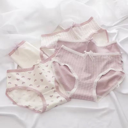 LILAC HEART COTTON PANTY (Pack of 2/3/5)