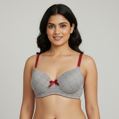 CHECKS UNDERWIRED SEAMLESS BRA