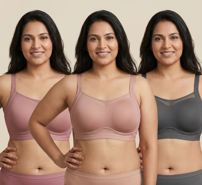 COMBO OF 3 EVA SEAMLESS MINIMISER BRA