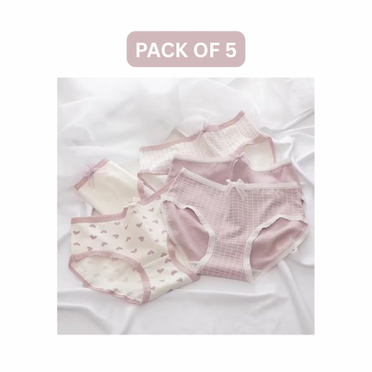 LILAC HEART COTTON PANTY (Pack of 2/3/5)