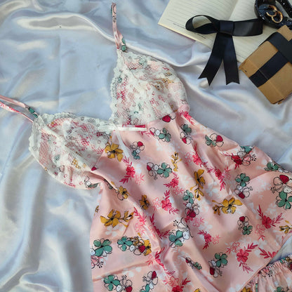 FLORA SATIN SHORTS SET