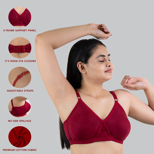 LEXI X-FRAME SUPPORT NON PADDED BRA OR SET (C CUP)