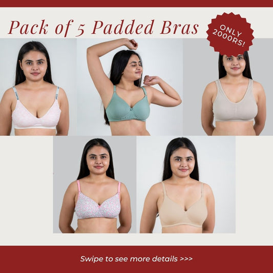 COMBO OF 5 PADDED BRAS!