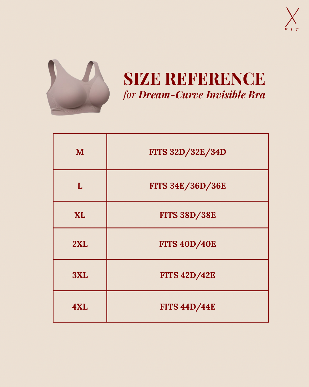 DREAM-CURVE INVISIBLE BRA | 32D to 44E
