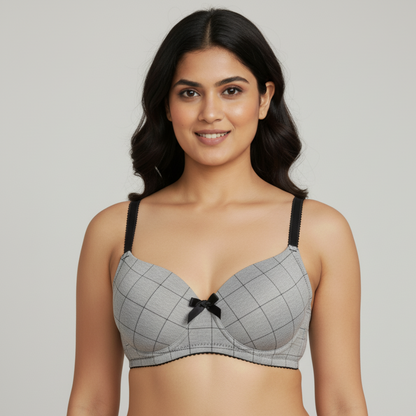 CHECKS UNDERWIRED SEAMLESS BRA