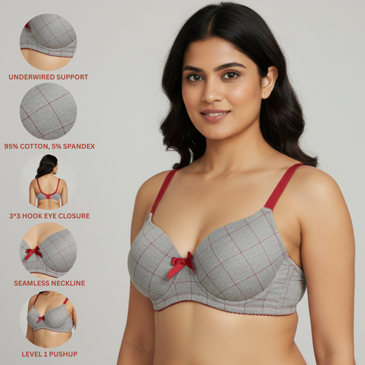 CHECKS UNDERWIRED SEAMLESS BRA
