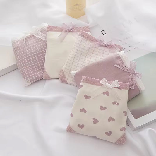 LILAC HEART COTTON PANTY (Pack of 2/3/5)