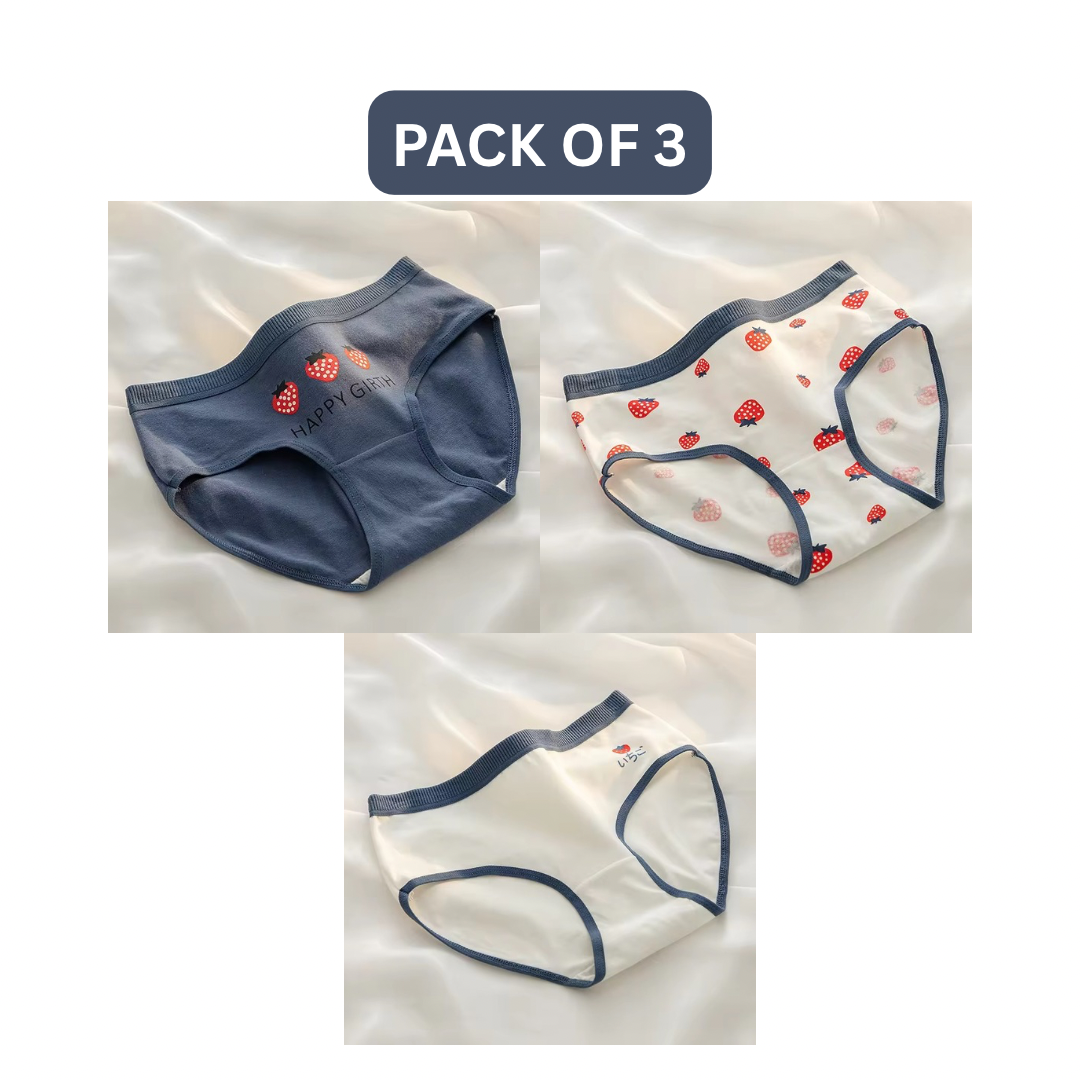 STRAWBERRY COTTON PANTY (Pack of 2/3/5)