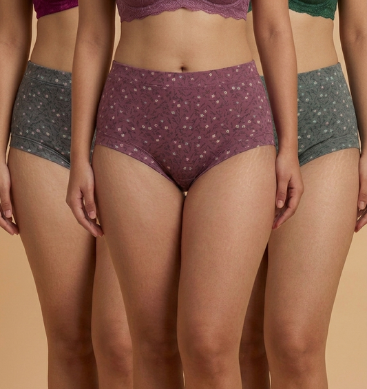 BLOSSOMSOFT MICRO-MODAL RASHES-FREE HIPSTER PANTY (Pack of 3)