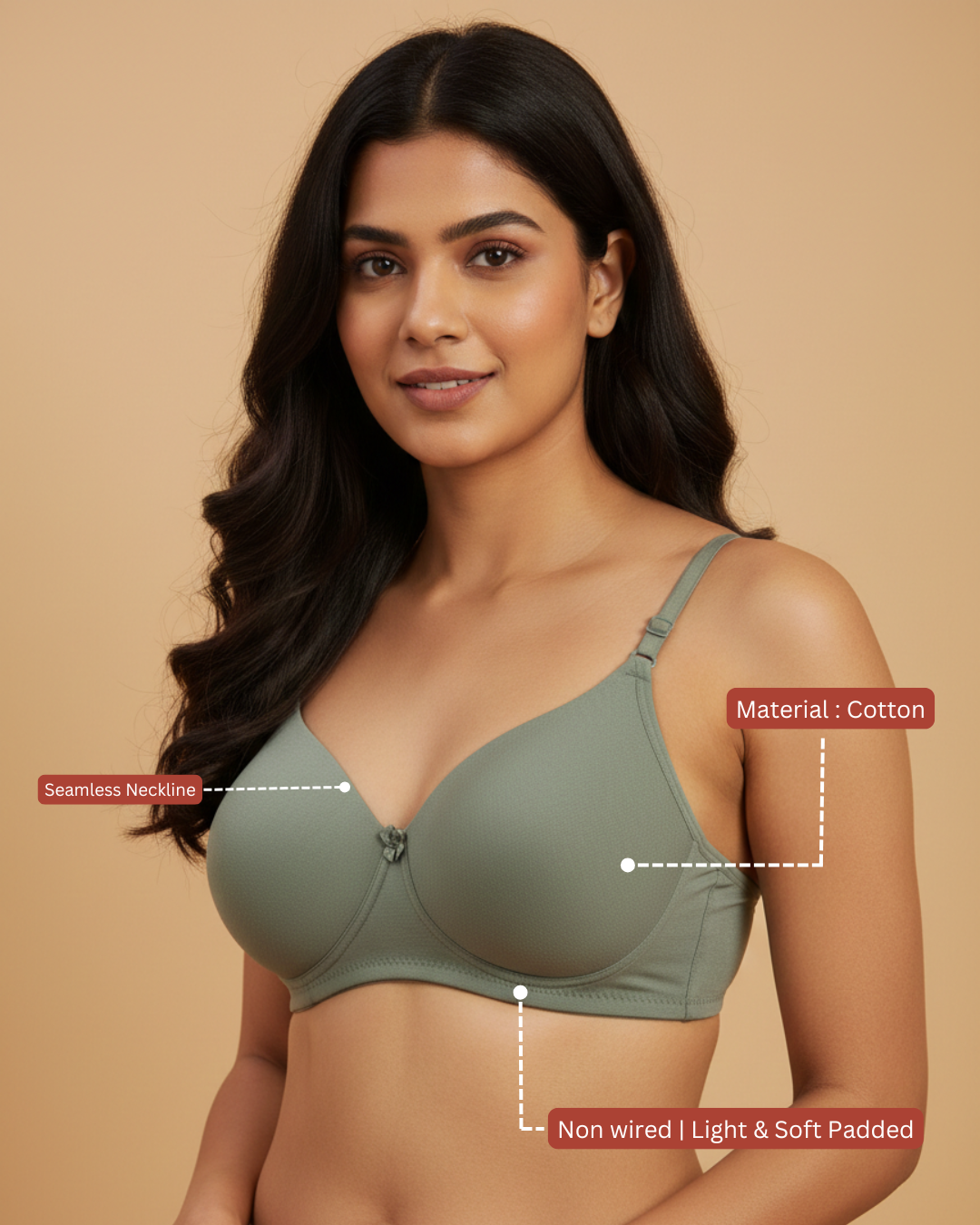 COMBO OF 3 COTTON SEAMLESS BRA