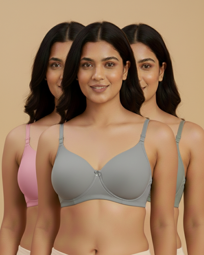 COMBO OF 3 COTTON SEAMLESS BRA