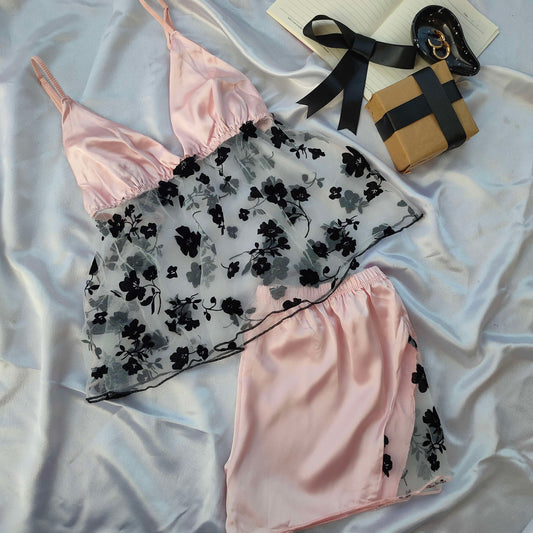 LOVA SATIN SHORTS SET