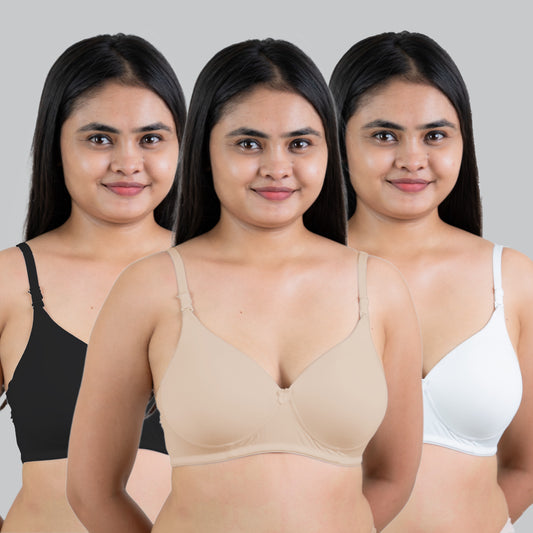 COMBO OF 3 ARLON SEAMLESS BRA (B/C/D cup)