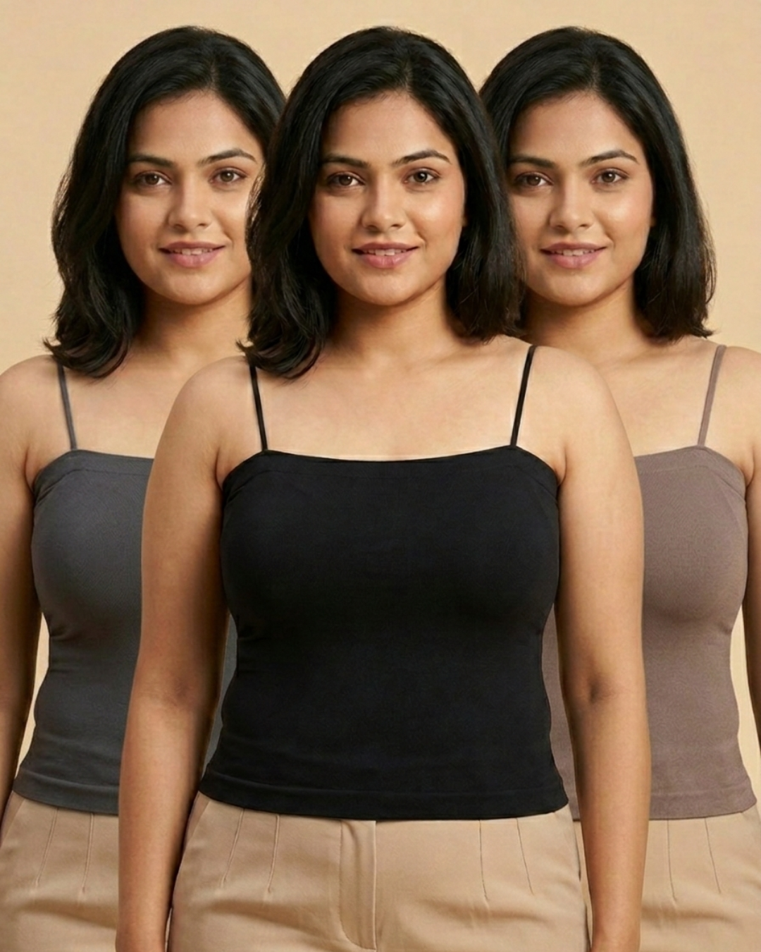 COMBO OF 3 PADDED SEAMLESS CAMISOLE