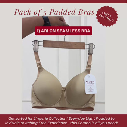 COMBO OF 5 PADDED BRAS!